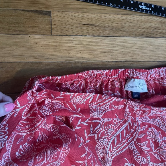Universal Thread Large Red Paisley Wrap Maxi Skirt Ruffle Hem Cotton Blend EUC - Picture 4 of 8